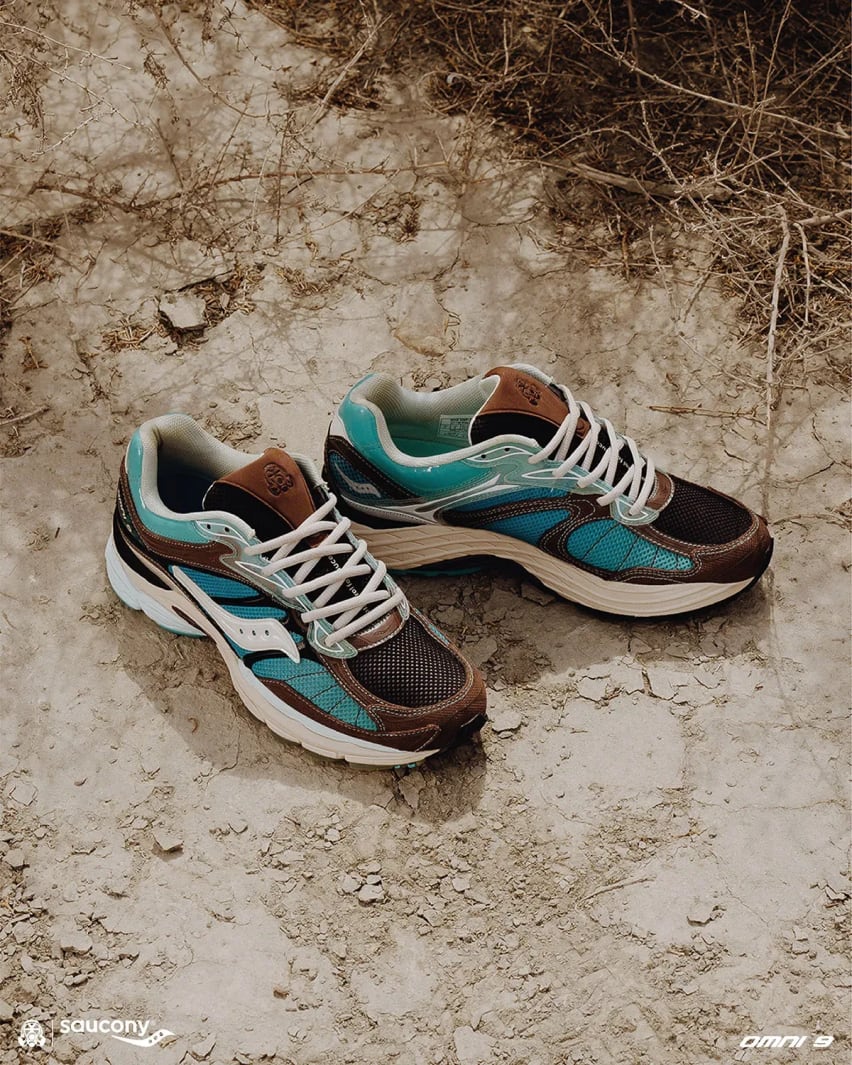 Footpatrol x Saucony Pro Grid Omni 9 Blue Brown Foto 9