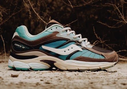 Footpatrol x Saucony Pro Grid Omni 9 Blue Brown