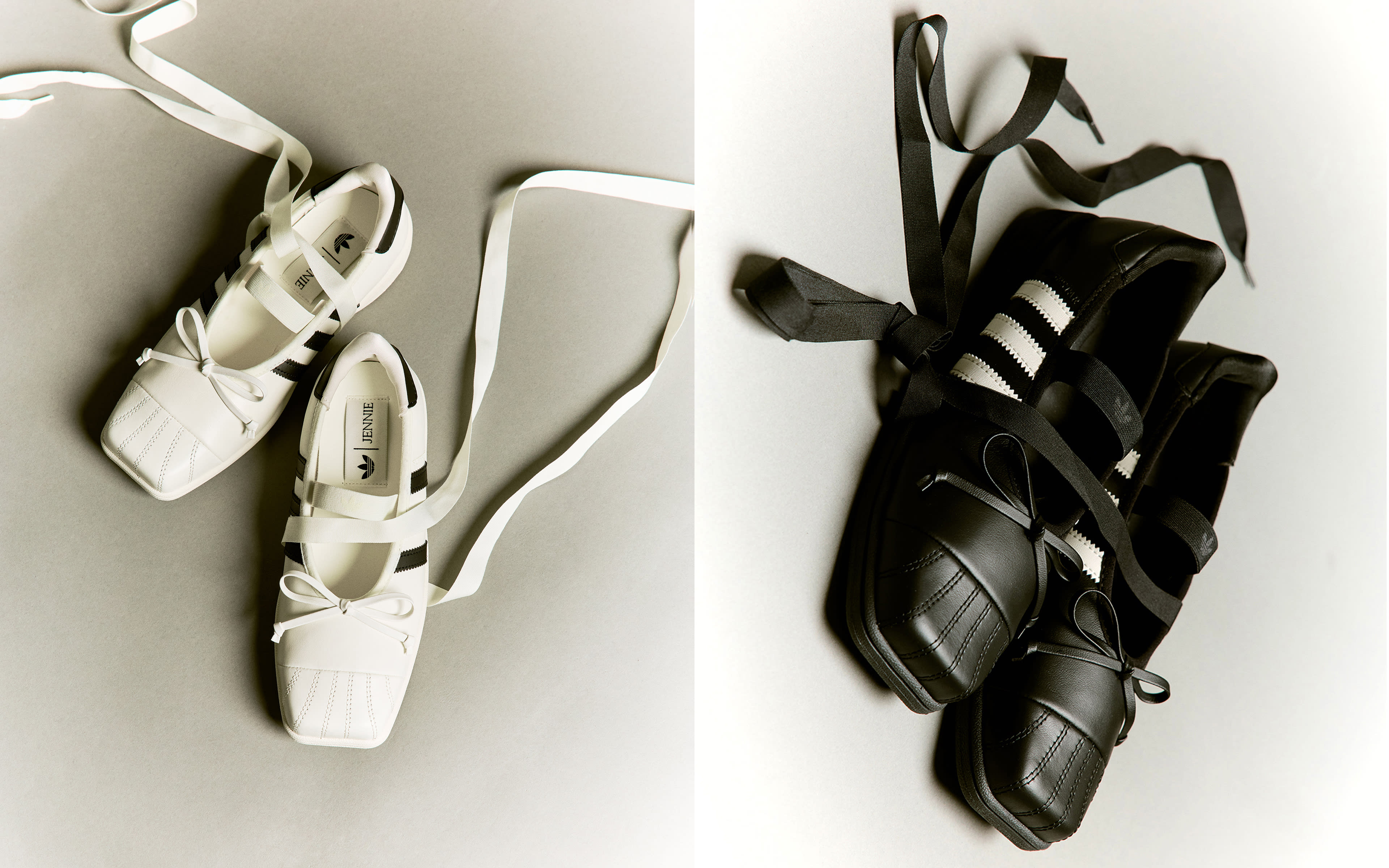 JENNIE geeft de adidas Superstar een compleet nieuwe vorm met de Superstar Square Ballet