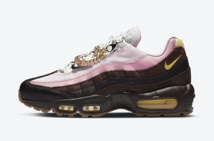 Ook de Nike Air Max 95 krijgt een Velvet Brown colorway inclusief een Cubaanse schakelarmband