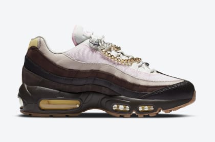 Ook de Nike Air Max 95 krijgt een Velvet Brown colorway inclusief een Cubaanse schakelarmband