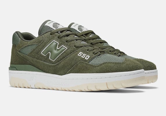 New Balance 550 Olive Suede Foto 1