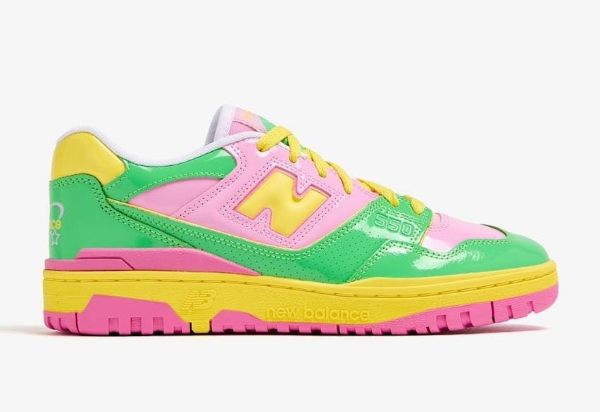 New Balance 550 Y2 K Patent Leather Pink Green Yellow Foto 1