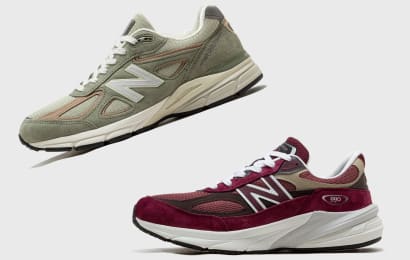 New Balance 990 Olive Incense Burgundy Tan