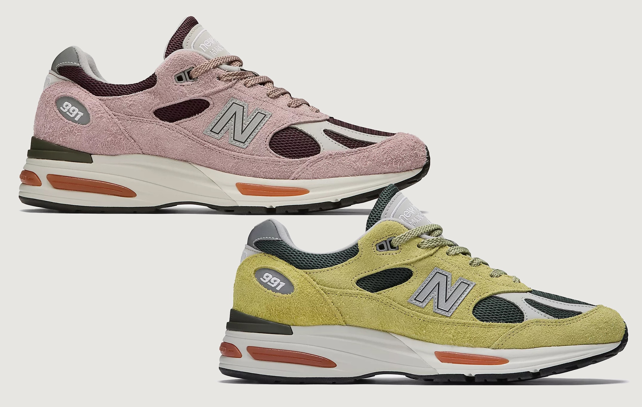 New Balance 991 Made In UK Grape Sorbet Deauville Mauve Beechnut
