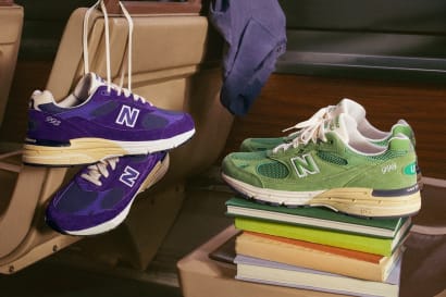 New Balance 993 Made in USA Dark Mercury Chive sneakers