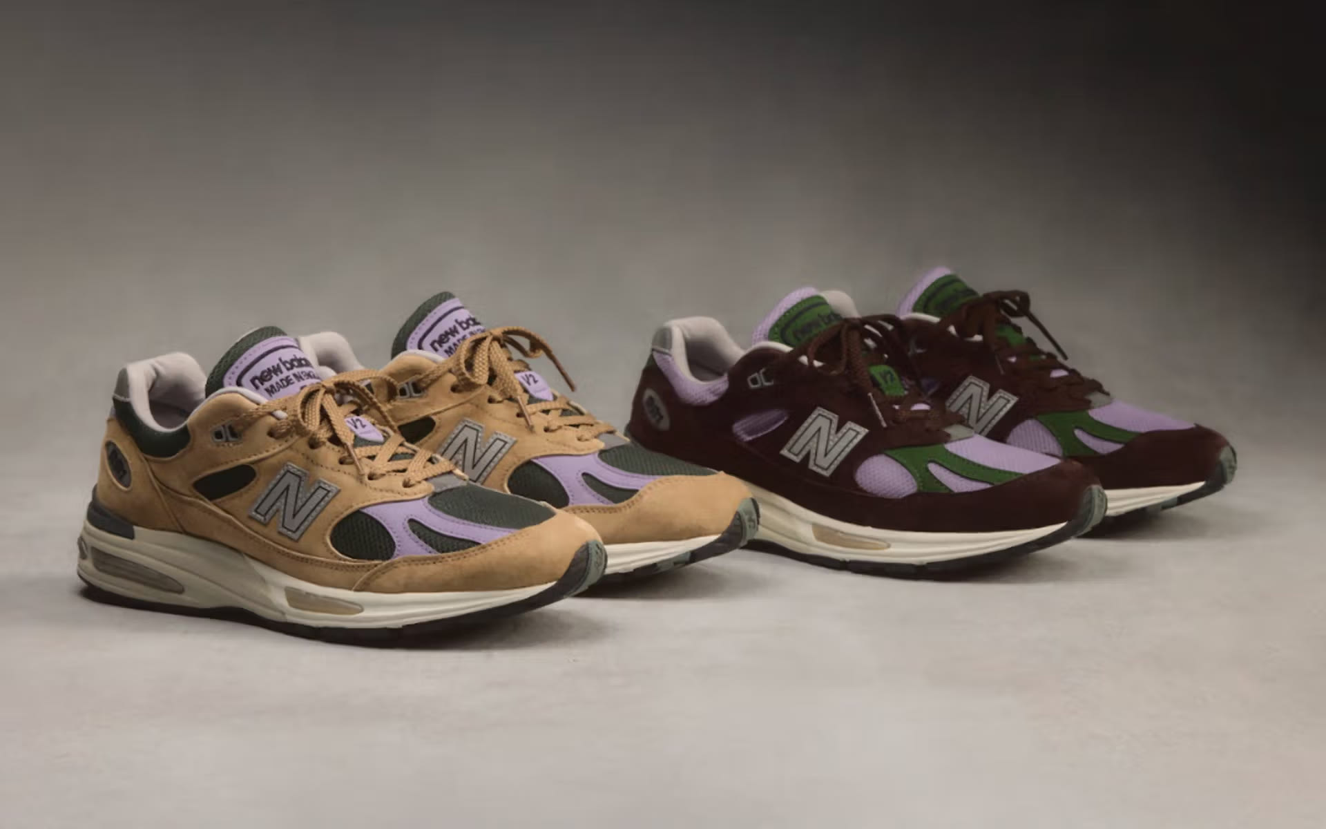 New Balance Made in UK 991v2 Essentially Offbeat Pack Licorice en Cement