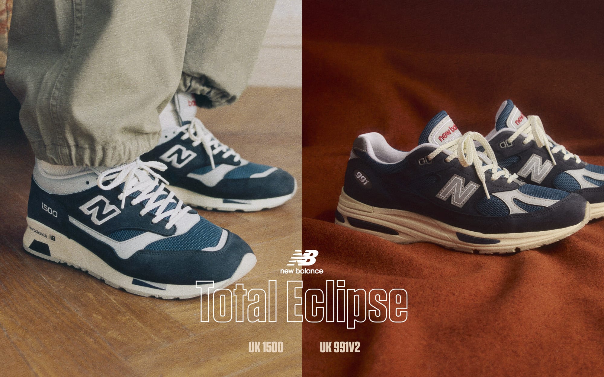 New Balance de Made in UK 991v2 en 1500 in een blauwe Total Eclipse colorway