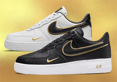 Nike Air Force 1 Gold Black and White