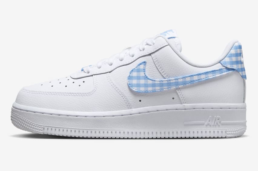 Nike Air Force 1 Low Blue Gingham Foto 1