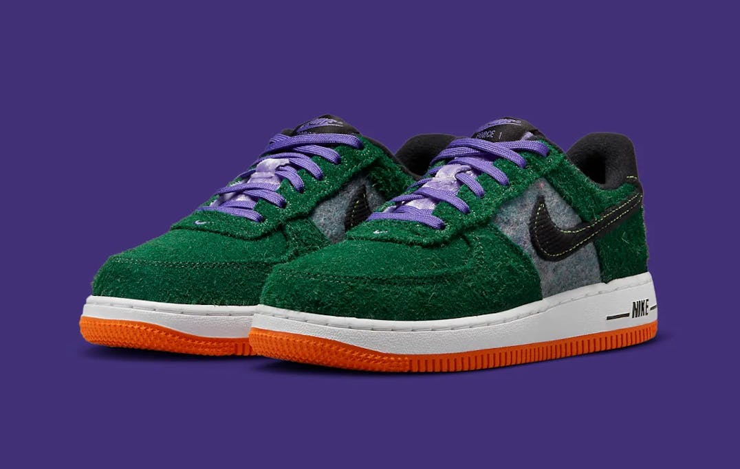Nike Air Force 1 Low GS Shaggy Green Suede Foto 1