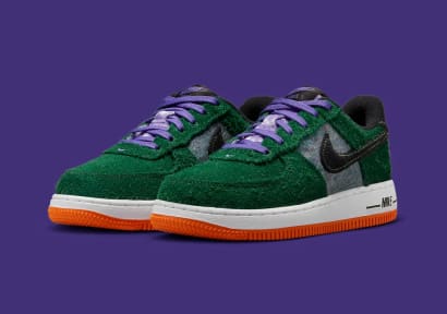 Nike Air Force 1 Low GS Shaggy Green Suede Foto 1