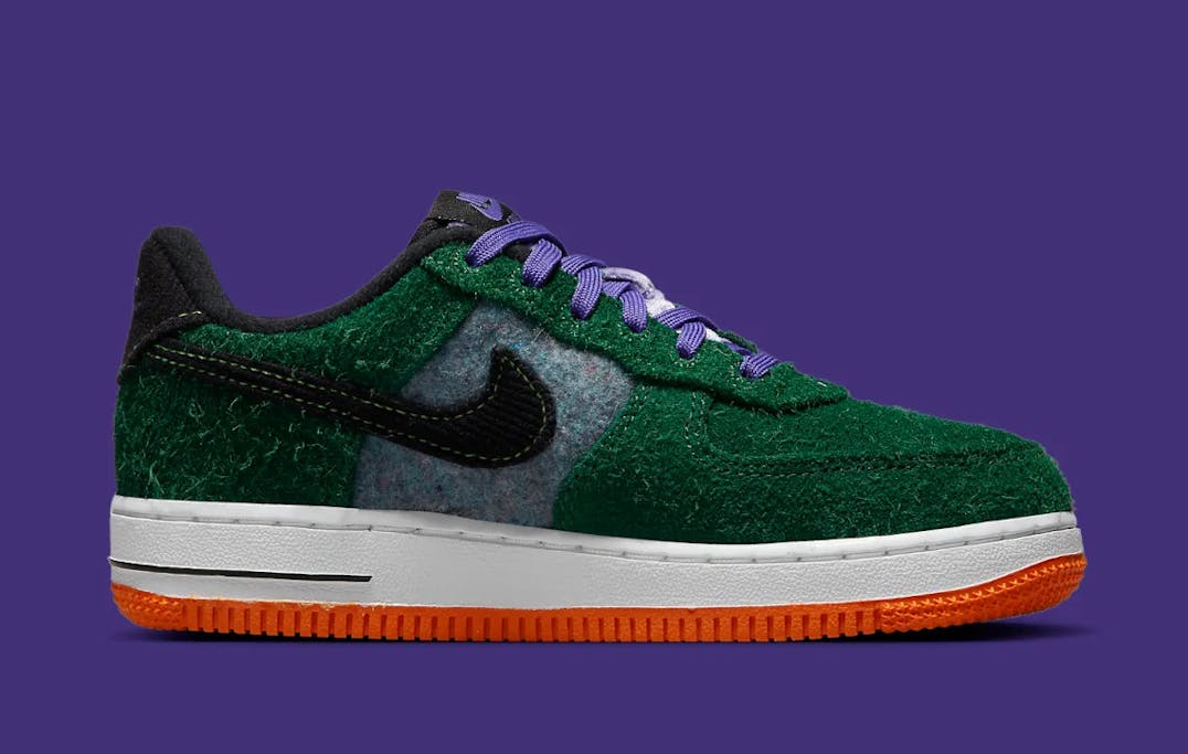 Nike Air Force 1 Low GS Shaggy Green Suede Foto 3