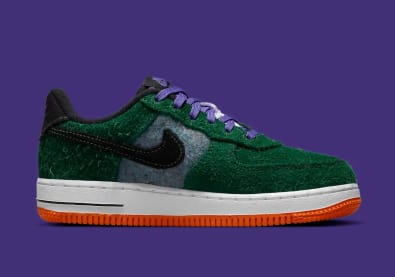 Nike Air Force 1 Low GS Shaggy Green Suede Foto 3