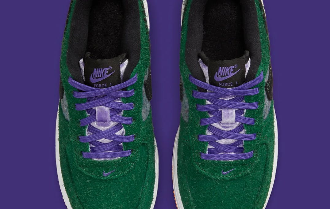 Nike Air Force 1 Low GS Shaggy Green Suede Foto 4