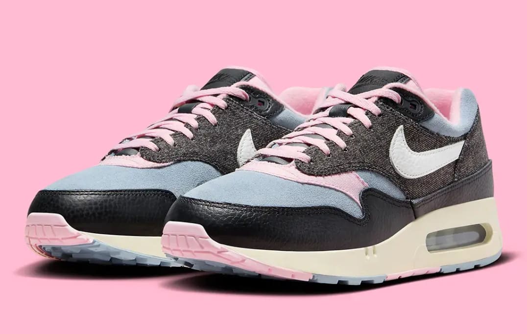 Nike air max top 1 grijs roze