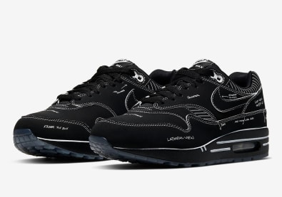 De officiële foto's van de Nike Air Max 1 Tinker Schematic "Black" zijn binnen!