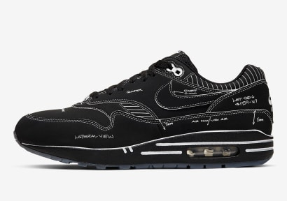 De officiële foto's van de Nike Air Max 1 Tinker Schematic "Black" zijn binnen!