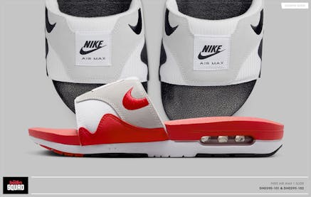 Nike Air Max 1 Slide Sport Red en black white slippers