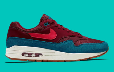 Air max deals 1 teal burgundy