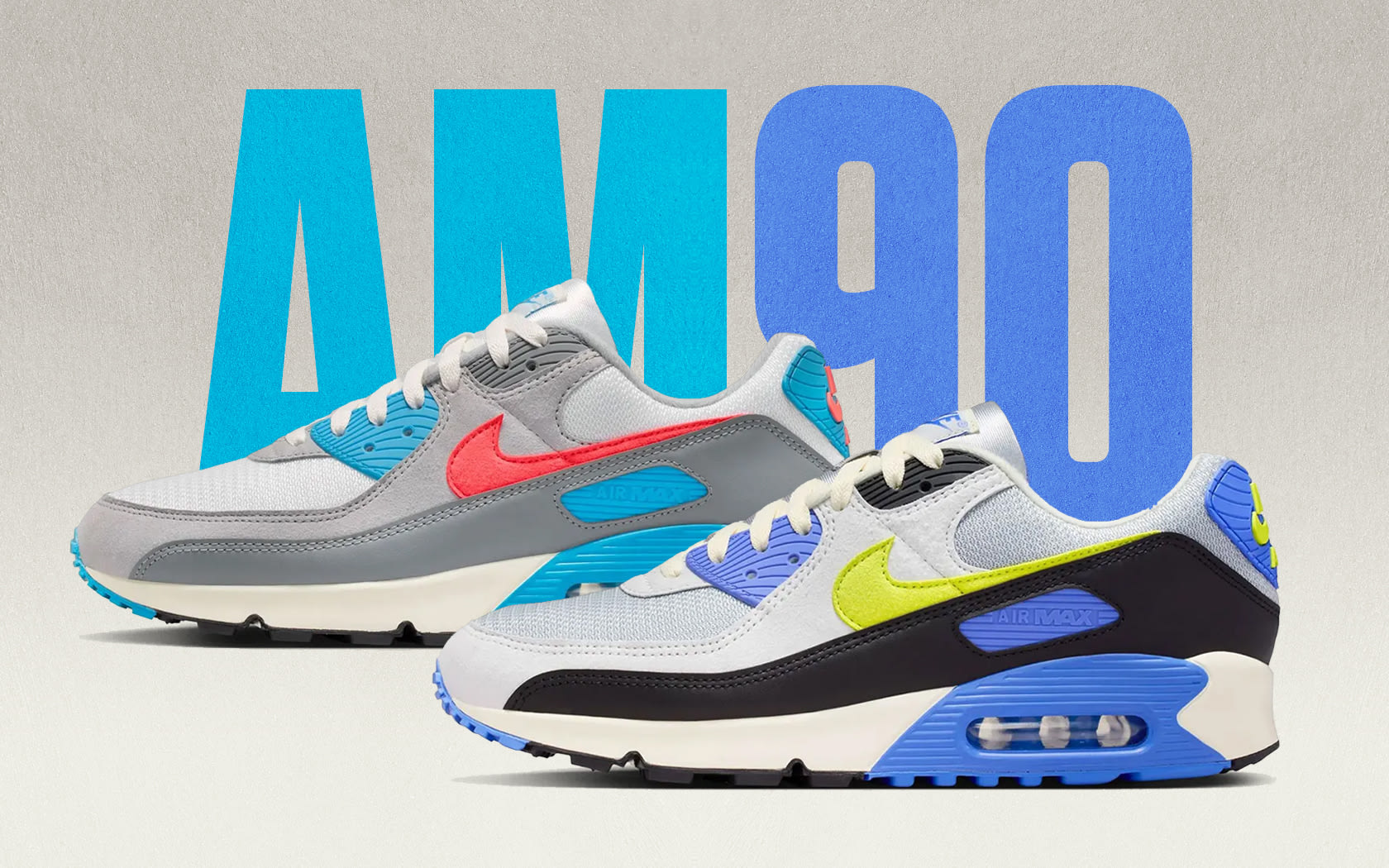 Nike Air Max 90 Cool Grey Infrared 23 en Cyber Photo Blue