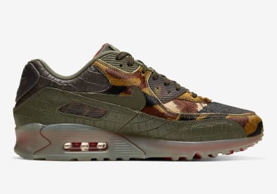 Nike voorziet deze AM90 binnenkort van een "Camo Croc" colorway met "Pony Hair"