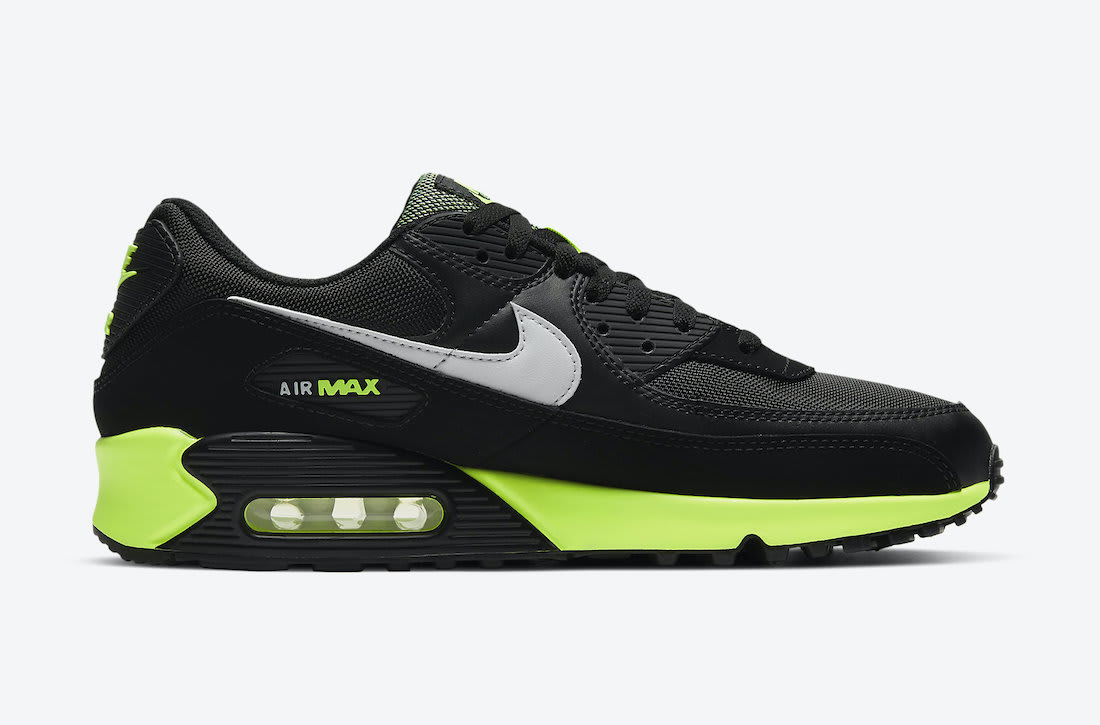 Hot Lime is de blikvanger van deze nieuwe Nike Air Max 90