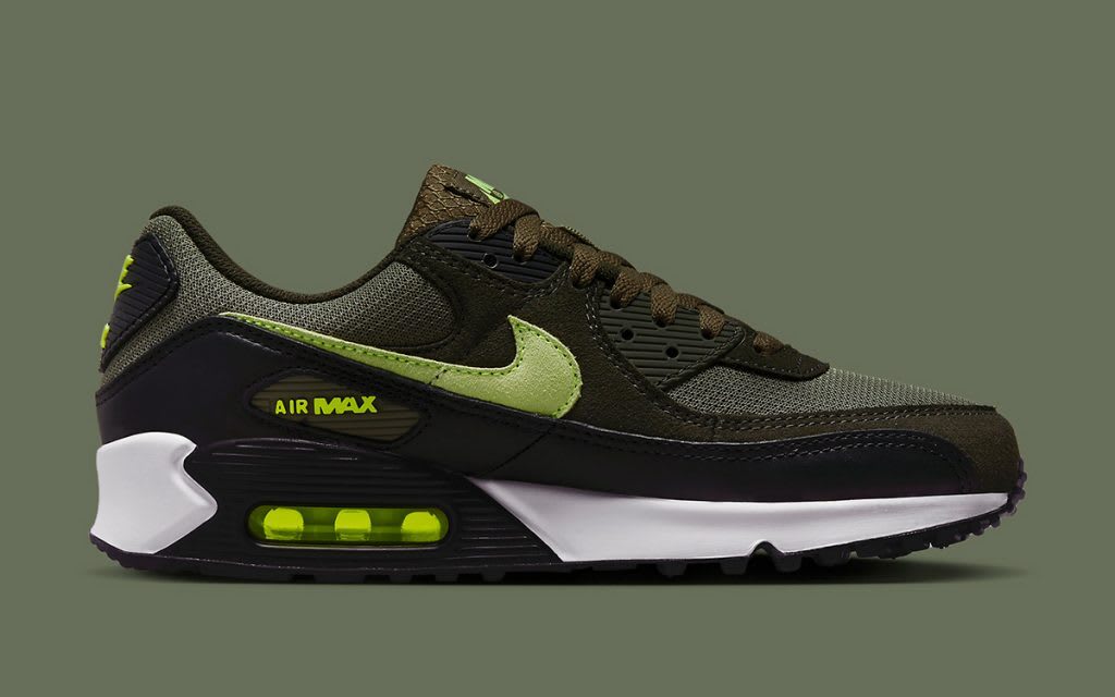 Diverse tinten groen vormen deze nieuwe Nike Air Max Sneaker Squad