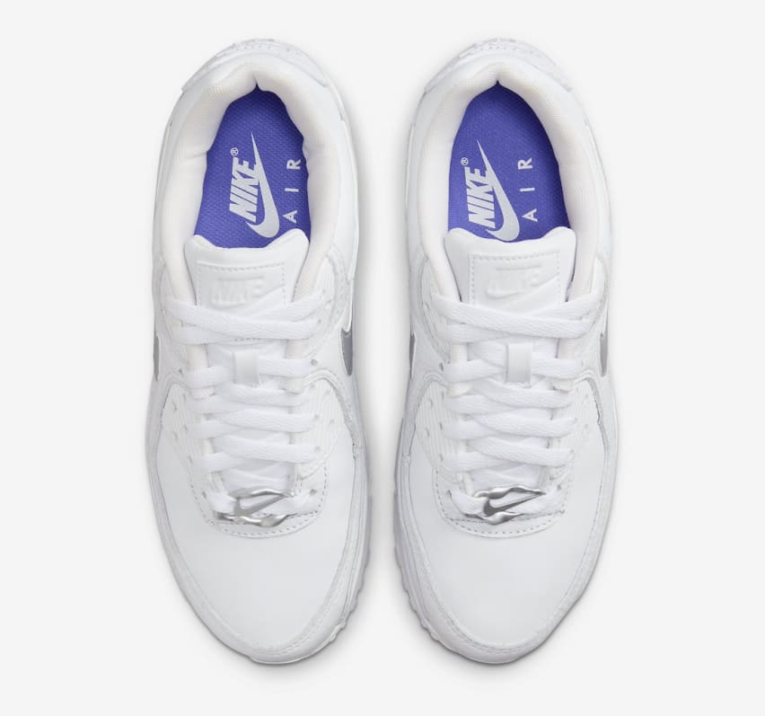 Nike Air Max 90 Wmns White Metallic Silver Foto 4