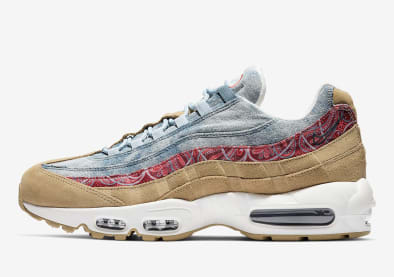 De Nike Air Max 95 "Wild West" maakt gebruik van Denim, Suede en een Paisley motief