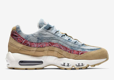 De Nike Air Max 95 "Wild West" maakt gebruik van Denim, Suede en een Paisley motief