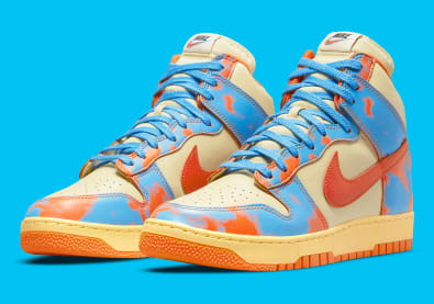 Nike Dunk High 1985 Orange Acid Wash Foto 1