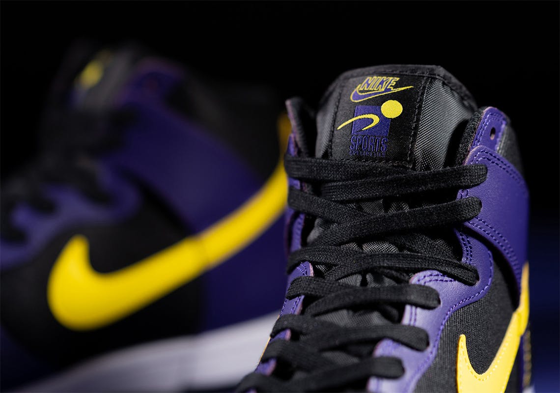 nike dunk high emb lakers mens