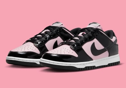 Nike Dunk Low WMNS Pink Black Patent Foto 1