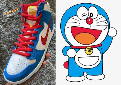 De geruchten gaan dat deze Nike SB Dunk High "Doraemon" later dit jaar zal gaan droppen