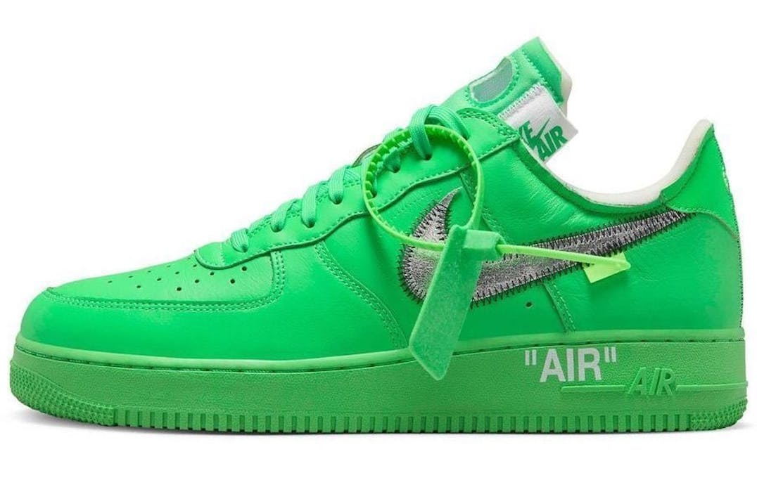 Off White x Nike Air Force 1 Low Light Green Spark Foto 2