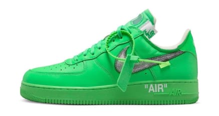 Off White x Nike Air Force 1 Low Light Green Spark Foto 2