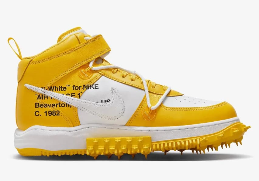 Off White x Nike Air Force 1 Mid Varsity Maize Foto 3