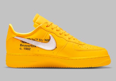 Off White x Nike Air Force 1 University Gold Foto 3