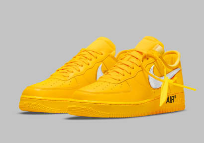 Dit zijn de eerste foto's van de Off-White x Nike Air Force 1 "University Gold"