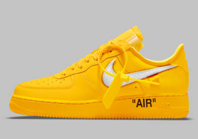 Dit zijn de eerste foto's van de Off-White x Nike Air Force 1 "University Gold"