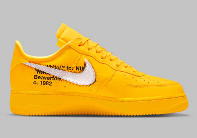 Dit zijn de eerste foto's van de Off-White x Nike Air Force 1 "University Gold"