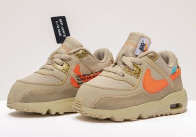 De Off-White x Nike Air Max 90 dropt ook voor peuters