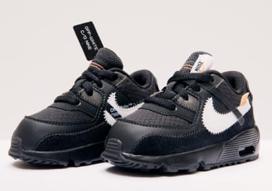 De Off-White x Nike Air Max 90 dropt ook voor peuters