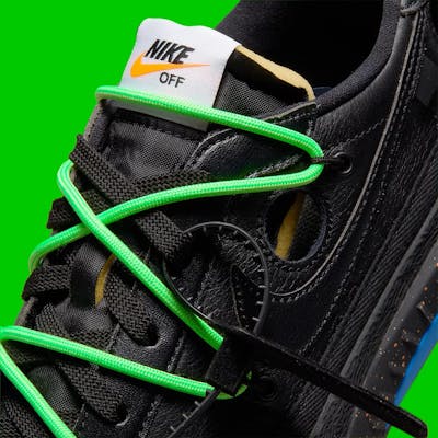 Off White x Nike Blazer Low Black and Electro Green Foto 2