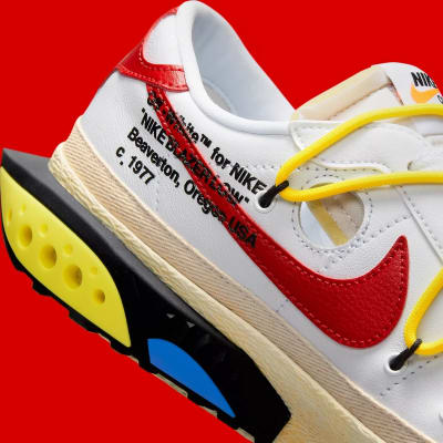 Off White x Nike Blazer Low White and University Red Foto 2