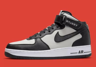 Stussy x Nike Air Force 1 Mid Black Grey Foto 2