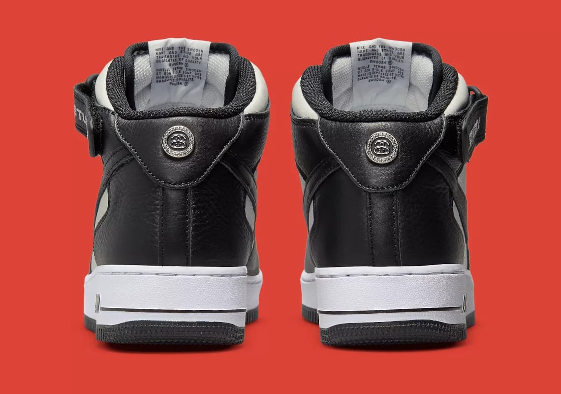 Stussy x Nike Air Force 1 Mid Black Grey Foto 6