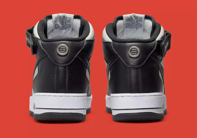 Stussy x Nike Air Force 1 Mid Black Grey Foto 6