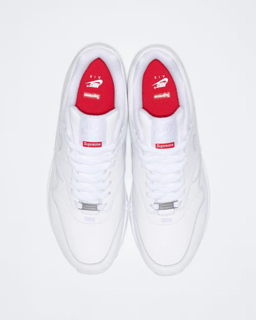 Supreme x Nike Air Max 1 White Foto 3